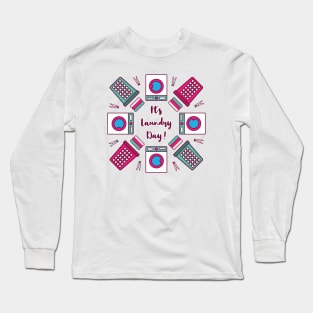 It's Laundry Day Mandala | Green Pink | White Long Sleeve T-Shirt